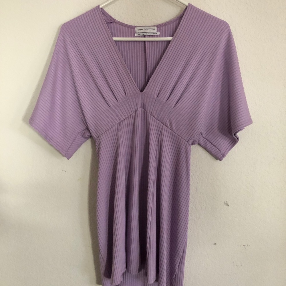 Lavender Short Sleeved Mini Dress